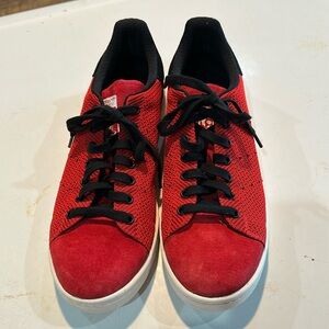 Adidas Stan Smith red suede.